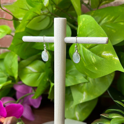 Rainbow Moonstone sterling silver Polished Oval sterling silver Earrings