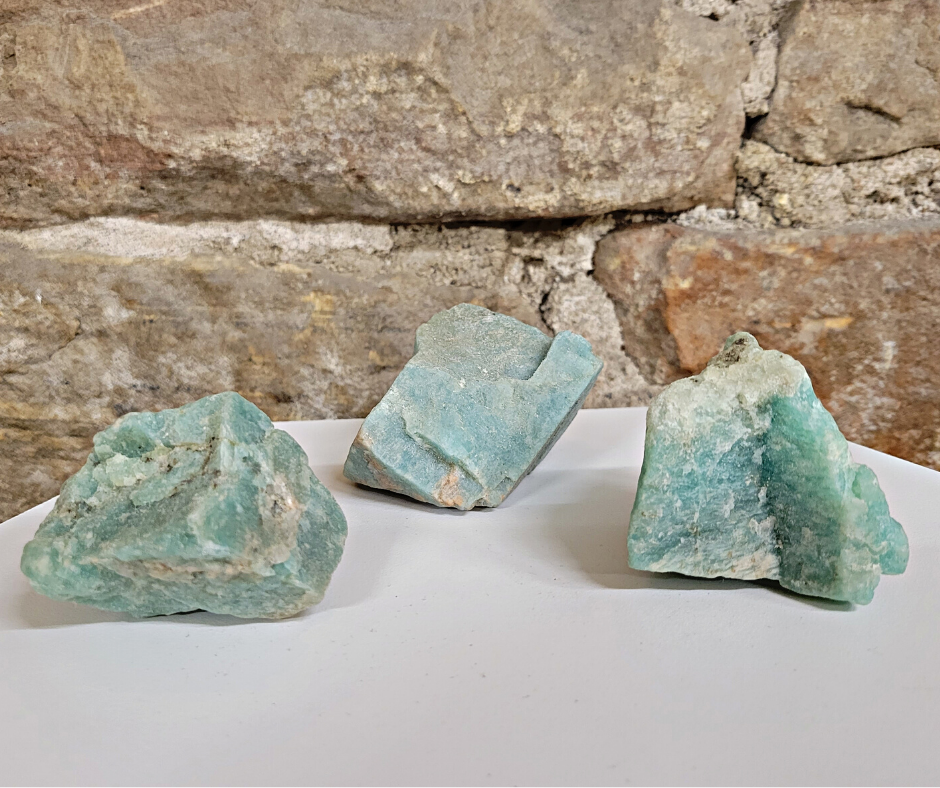 Raw Amazonite Chunk from Brazil 2-7"
