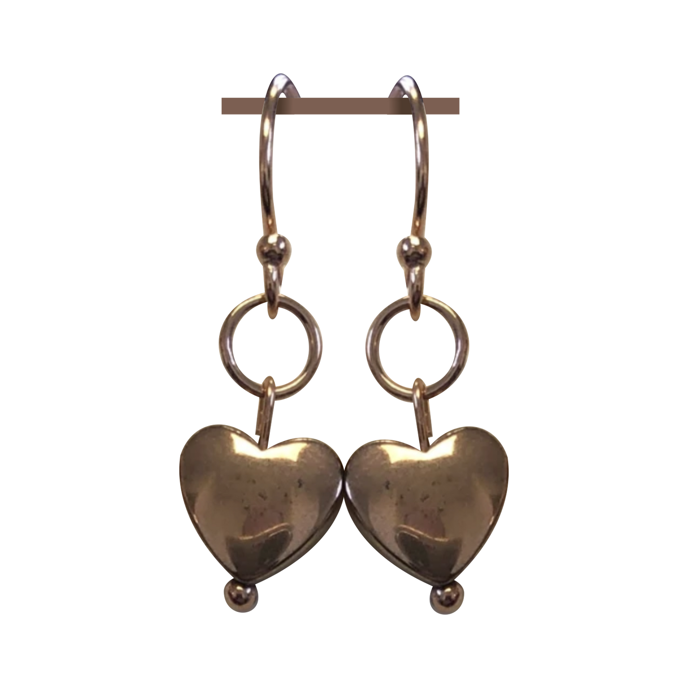 Rose gold Hematite Earrings with Accent Ring