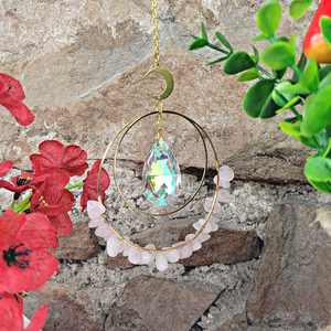 Rose Quartz Gemstone Prism Suncatchers