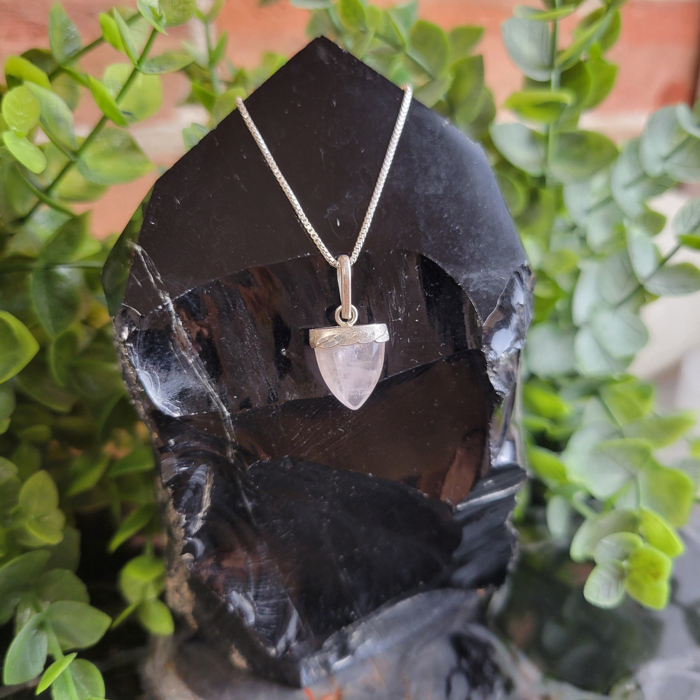 Rose Quartz Silver-Capped Pendant – Handmade With Love