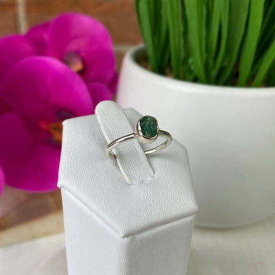 Rough Gemstone Ring (Pink Tourmaline, Emerald, Black Tourmaline, Rhodolite, Rose Qtz, Ruby) Sterling Silver Sized Ring
