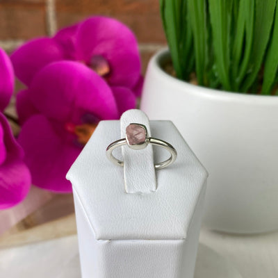 Rough Gemstone Ring (Pink Tourmaline, Emerald, Black Tourmaline, Rhodolite, Rose Qtz, Ruby) Sterling Silver Sized Ring