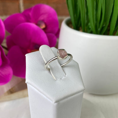 Rough Gemstone Ring (Pink Tourmaline, Emerald, Black Tourmaline, Rhodolite, Rose Qtz, Ruby) Sterling Silver Sized Ring
