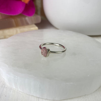 Rough Gemstone Ring (Pink Tourmaline, Emerald, Black Tourmaline, Rhodolite, Rose Qtz, Ruby) Sterling Silver Sized Ring