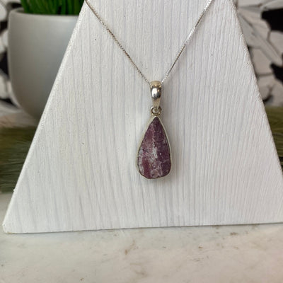 Rough Pink Tourmaline Freeform sterling silver Bezel Pendant