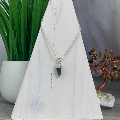 Rough Point Natural Crystal Sterling Silver Pendant-Assorted