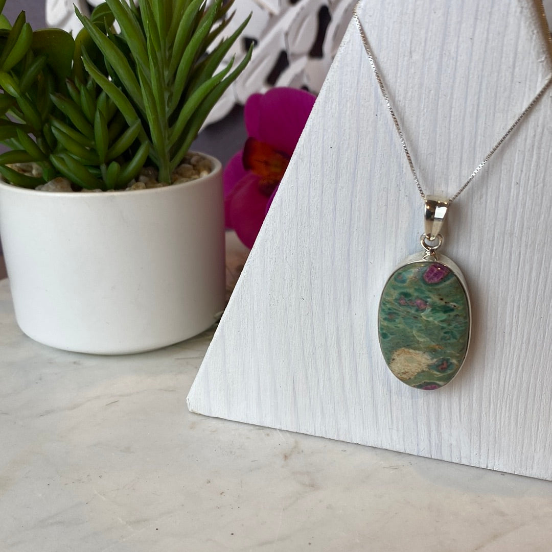 Ruby Fuchsite sterling silver Pendant