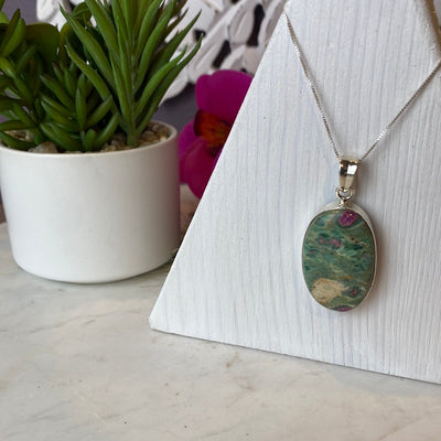 Ruby Fuchsite sterling silver Pendant