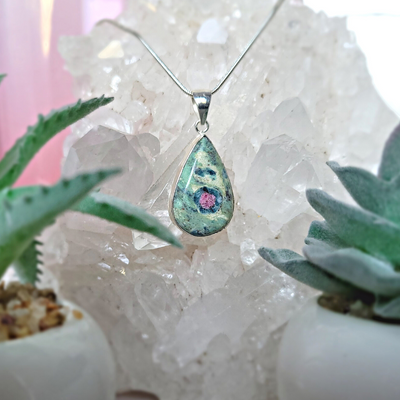 Ruby Fuchsite Sterling Silver Pendant