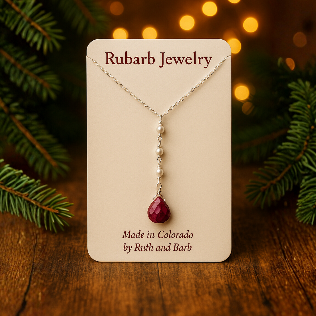 Ruby and Pearl Necklace - Artisan Made