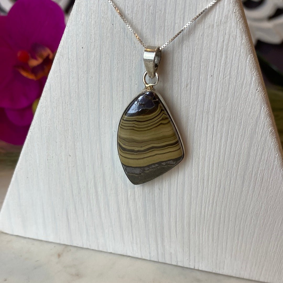 Schalenblende sterling silver Freeform Bezel-set Pendant 1-2”