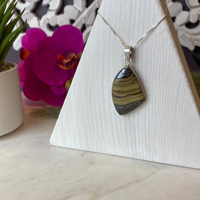 Schalenblende sterling silver Freeform Bezel-set Pendant 1-2”