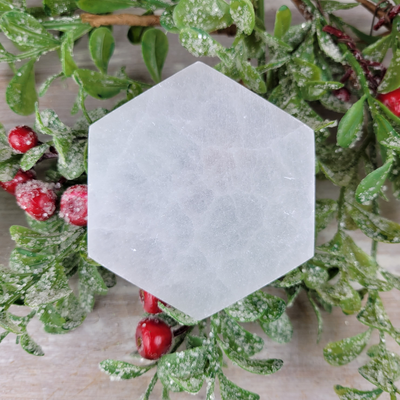 Selenite Charging Hexagon Plates- 3-inch, 5-inch