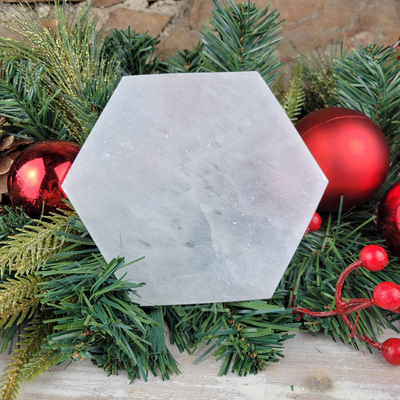 Selenite Charging Hexagon Plates- 3-inch, 5-inch