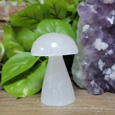 Selenite Mushroom 3"