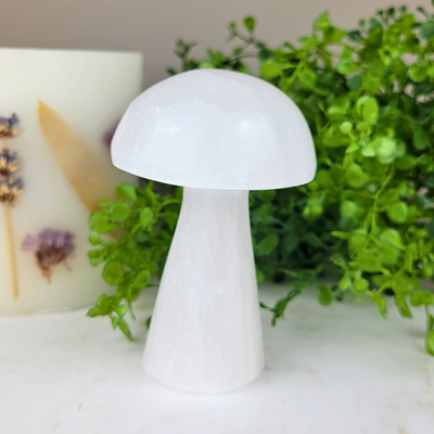 Selenite Mushroom 4"