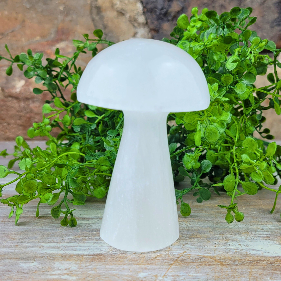 Selenite Mushroom 4"