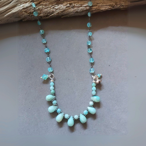 "Shades of the Sea" Blue Chalcedony & Amazonite Necklace - Artisan Made