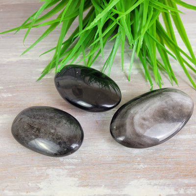 silver Sheen Obsidian Gallet ~2.5"
