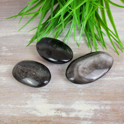 silver Sheen Obsidian Gallet ~2.5"