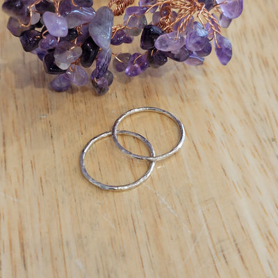 Single Stackable Silver Rings - Simple Rings Silver 1mm