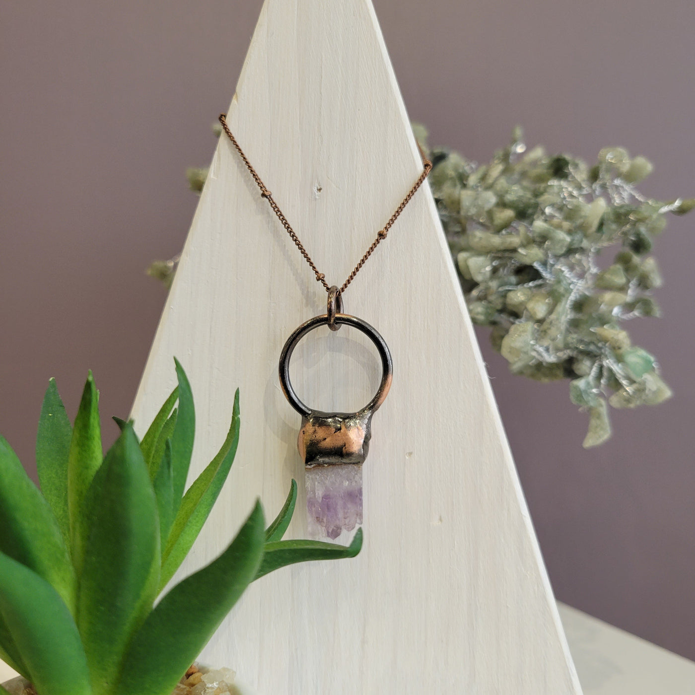 Single Stone Bohemian Style Pendant Necklace- Various Stones