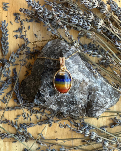 Small Rainbow Chakra Necklace - Artisan Made