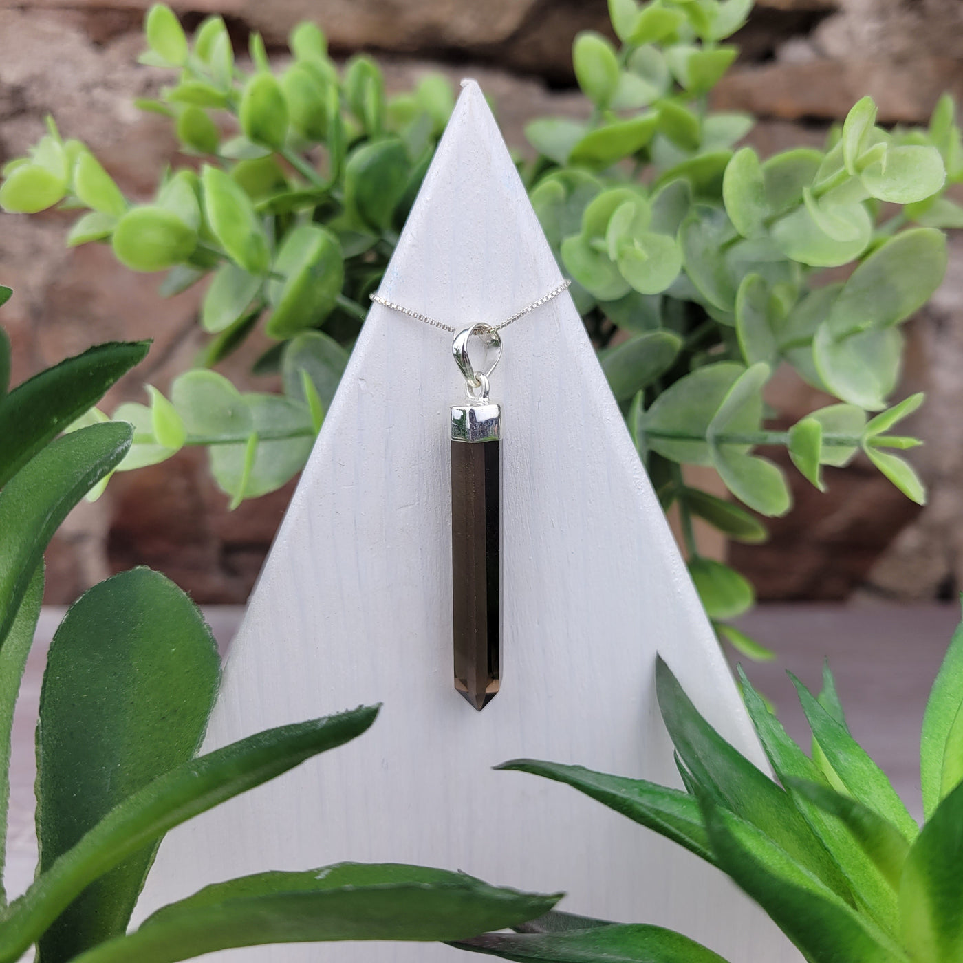 Smoky Quartz Point Pendant w/Sterling Silver Cap