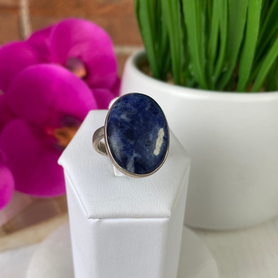Sodalite sterling silver Ring - Sized or Adjustable