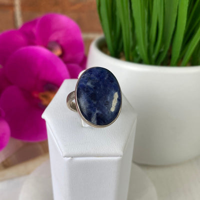 Sodalite sterling silver Ring - Sized or Adjustable