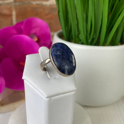 Sodalite sterling silver Ring - Sized or Adjustable