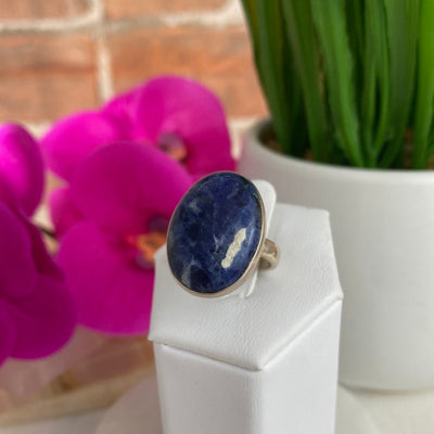 Sodalite sterling silver Ring - Sized or Adjustable