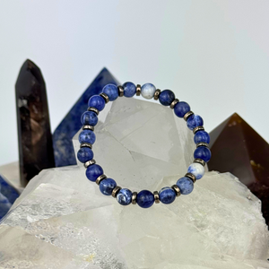 Sodalite w/Gunmetal Spacers Bracelet – Artisan Made