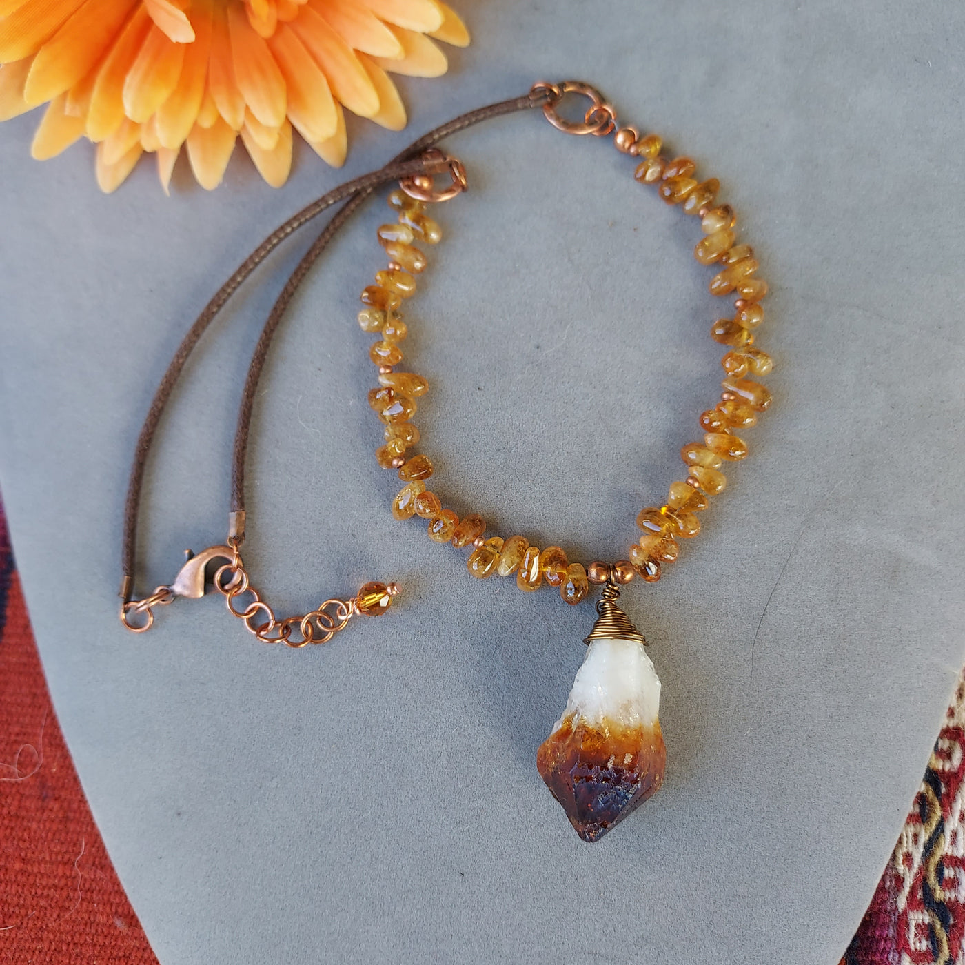 "Stone of Abundance & Good Fortune" Madeira Citrine Necklace - Artisan Made