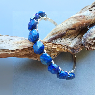 "Stone of Wisdom" Lapis Lazuli Cuff Bracelet- Artisan Made