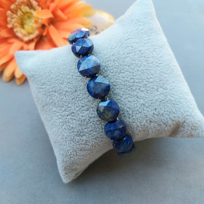 "Stone of Wisdom" Lapis Lazuli Cuff Bracelet- Artisan Made