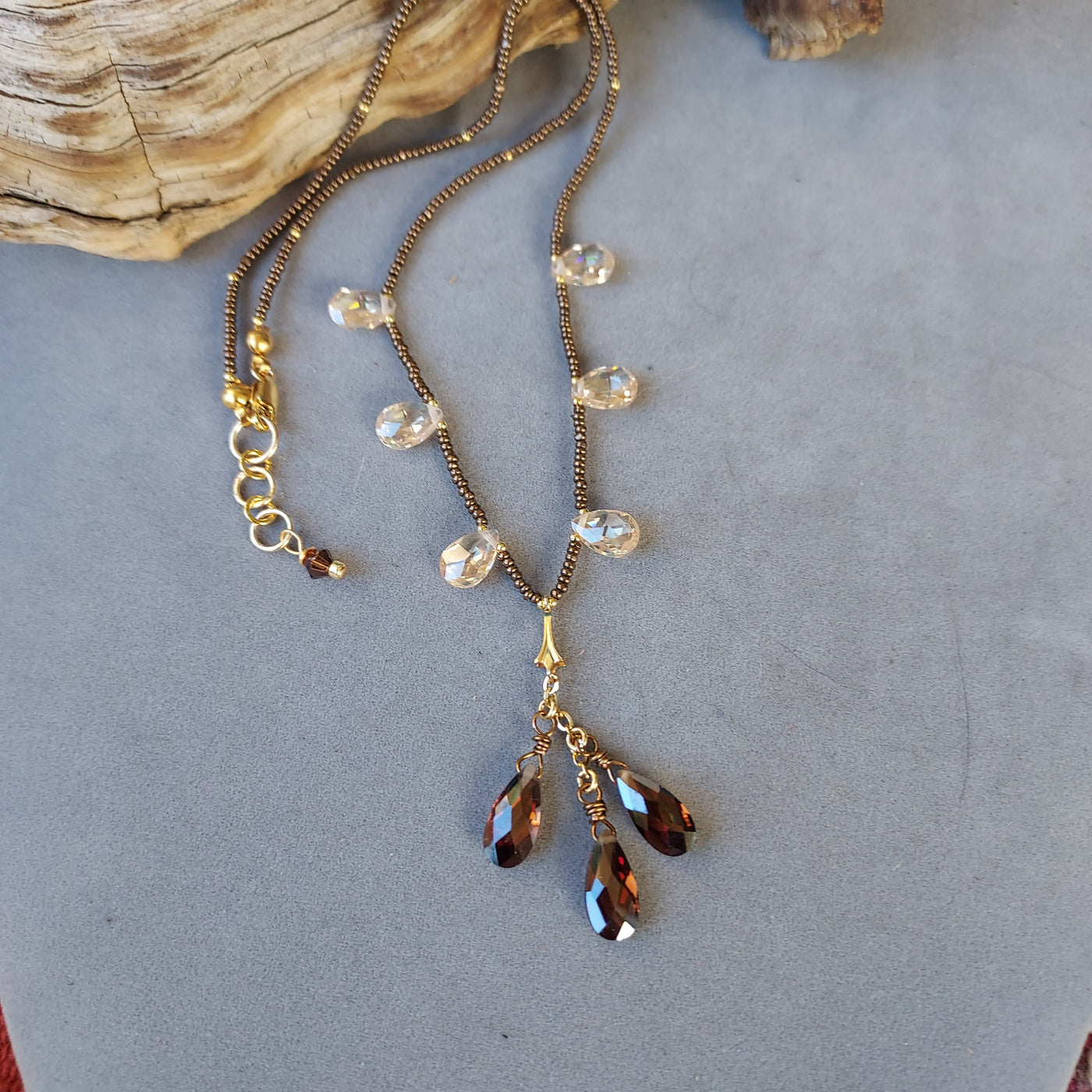 "Stones of Focus & Clarity" Topaz Cubic Zirconia Necklace - Artisan Made