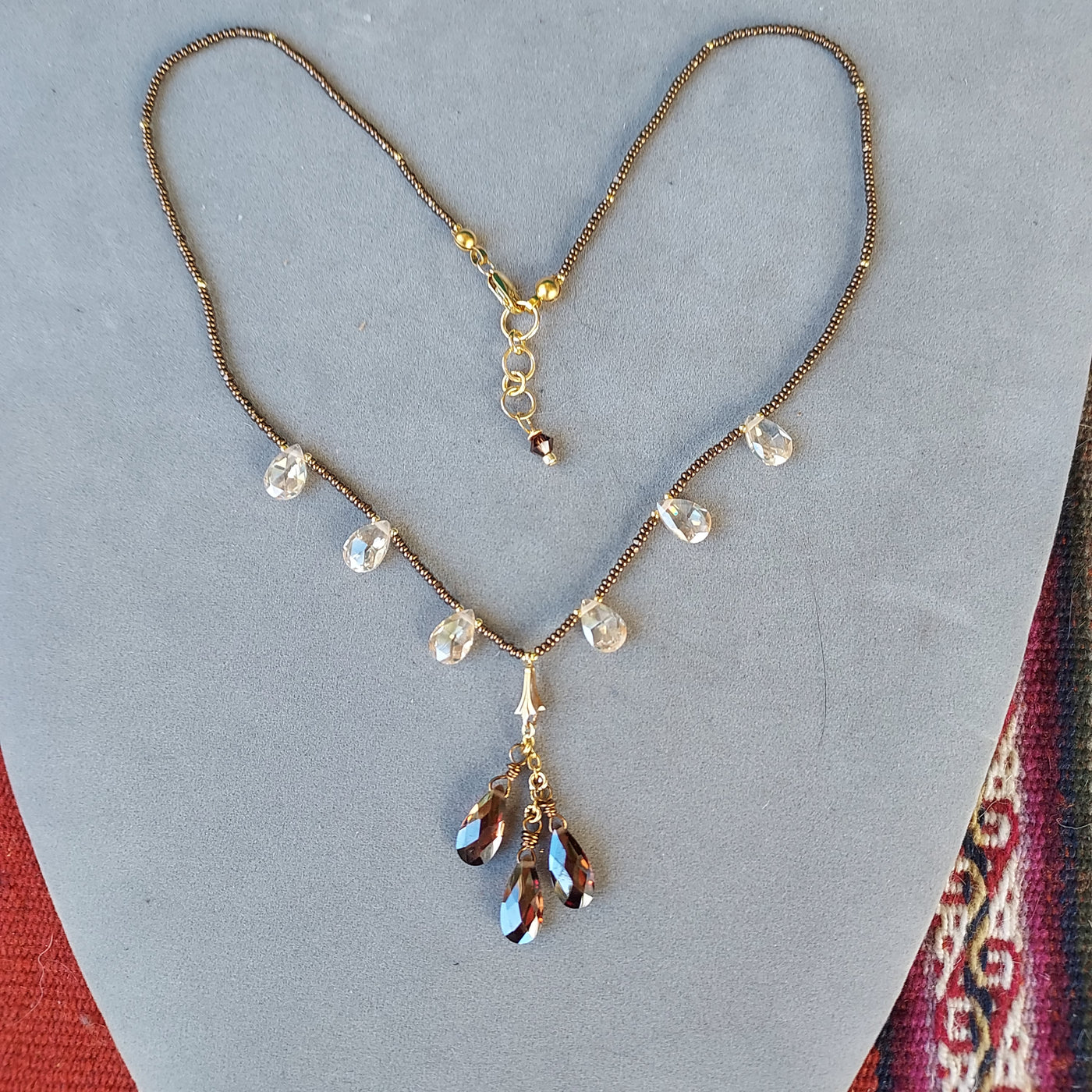 "Stones of Focus & Clarity" Topaz Cubic Zirconia Necklace - Artisan Made