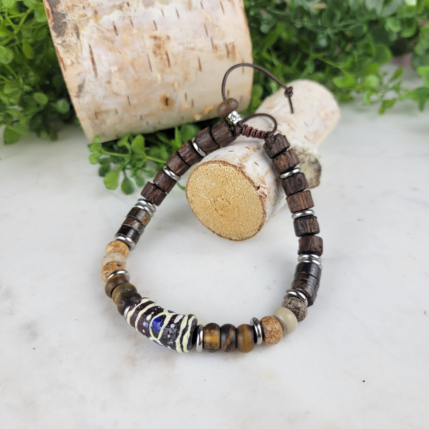 "Strength, Protection & Grounding" Jasper & Tiger's Eye Unisex Bracelet - Artisan Made