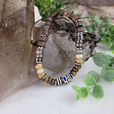 "Strength, Protection & Grounding" Jasper & Tiger's Eye Unisex Bracelet - Artisan Made