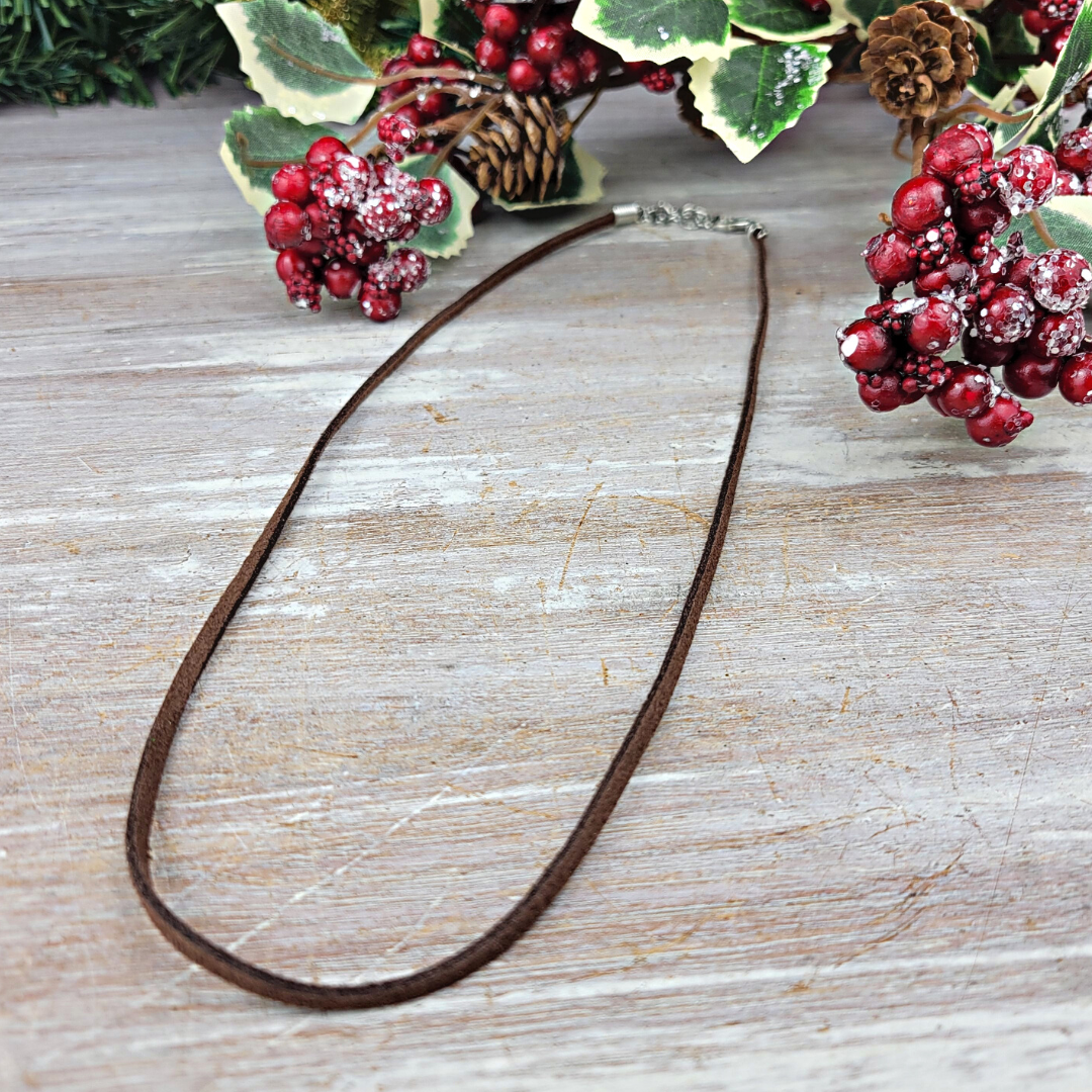 Suede Cord with Clasp-Black or Brown 18"