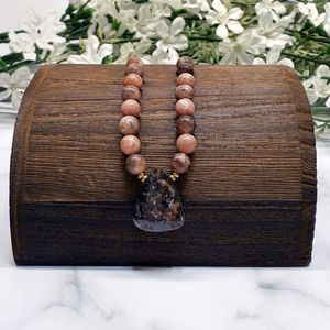 Sunstone, Chocolate Sunstone and Boulder Opal Necklace - Artisan Made