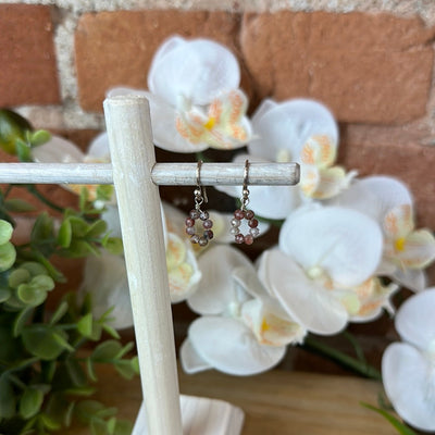 Super Seven Beaded Hoop Earrings with sterling silver Earrings