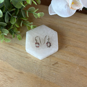 Super Seven Beaded Hoop Earrings with sterling silver Earrings