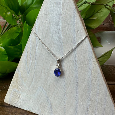 Tanzanite Faceted sterling silver Bezel Set Pendant (Assorted Shapes)