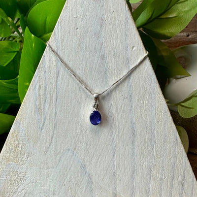 Tanzanite Faceted Sterling Silver Bezel Set Pendant (Assorted Shapes)