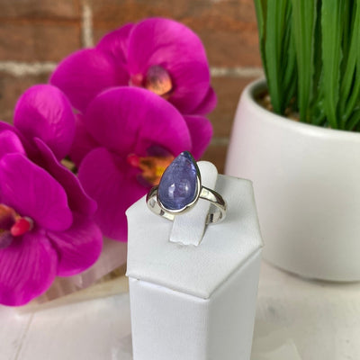 Tanzanite Polished Ring (oval, teardrop, freeform) with Sterling Silver Band