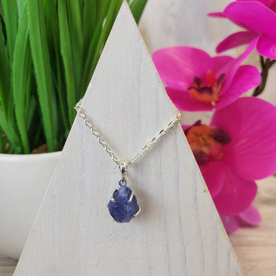Tanzanite Rough sterling silver Pendant (prong set)