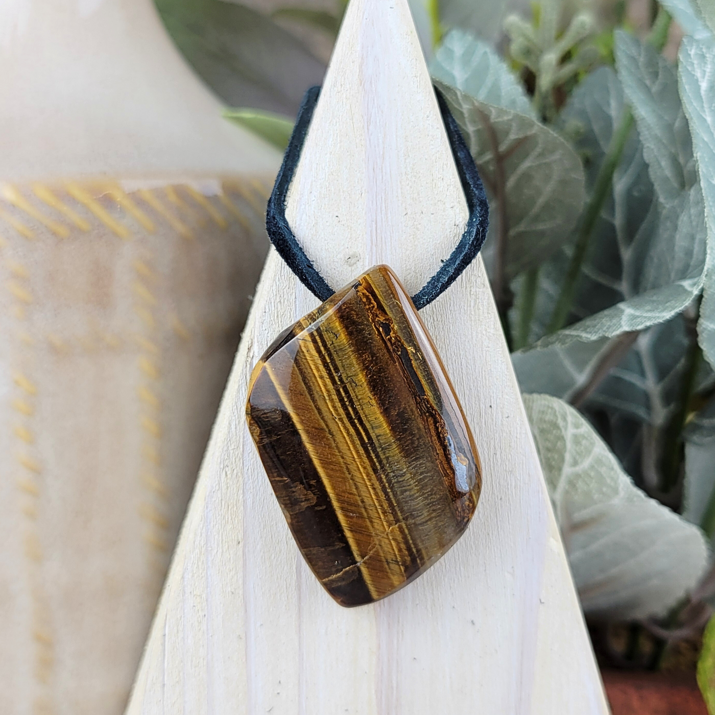 Tiger Eye Adjustable Cord Necklace